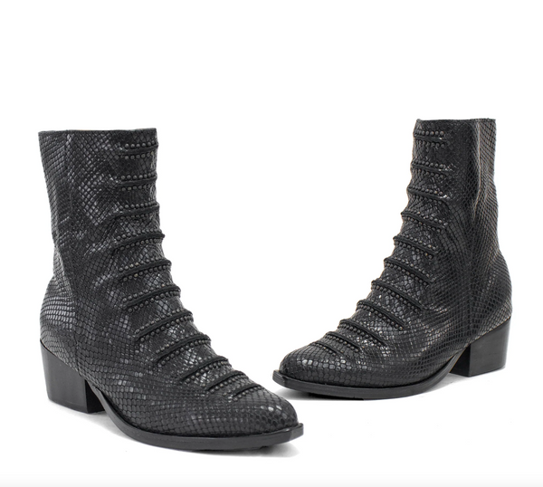 Tiba Tall Bootie | Black Lizard