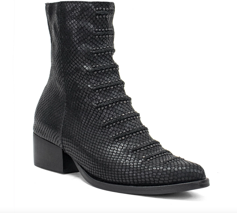 Tiba Tall Bootie | Black Lizard