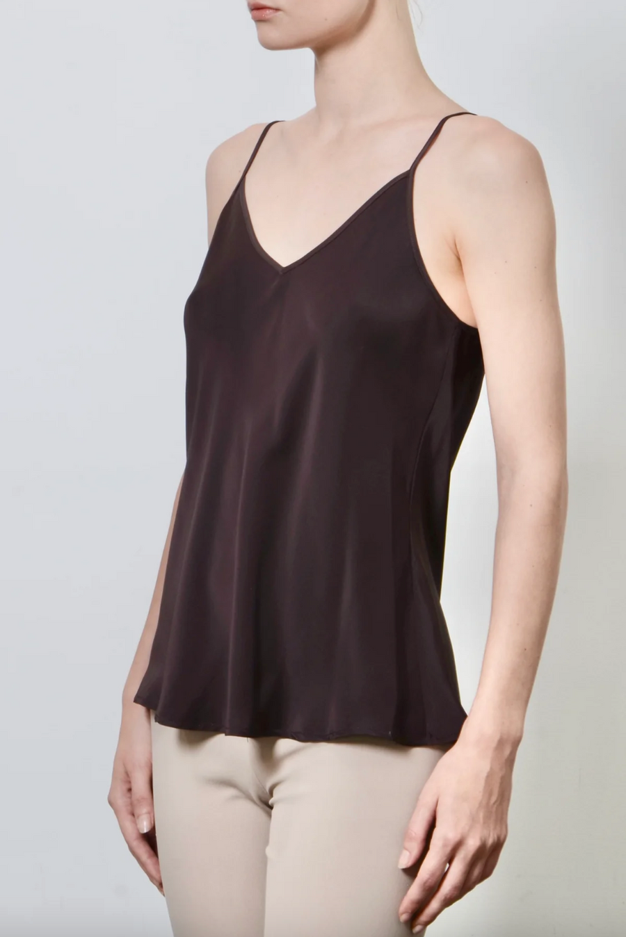 トップス enof ace camisole Henrietta Silk Camisole | Espresso – Well Heeled