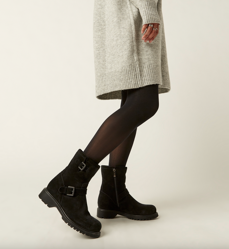Hanna Shearling Lined Boot Black Well Heeled