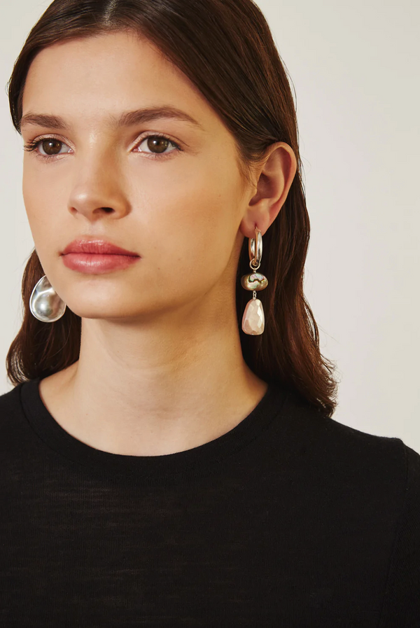 Grey Pearl Mix Earring