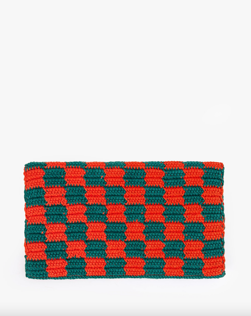 Clare V. Foldover Clutch with Tabs - Crochet Checkers