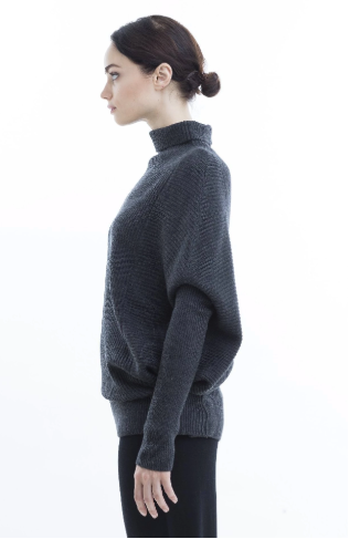 Rib Knit Turtleneck Pullover | Pewter
