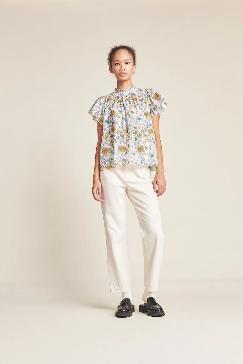 Carla High Neck Blouse | Violet