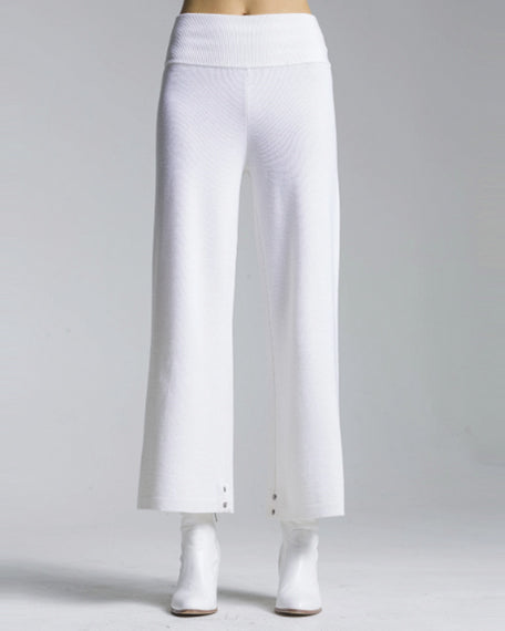 Full Needle Snap Hem Pant | Winter White