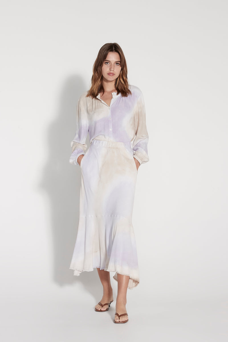 Lavender Water Color Viscose Victoria Blouse
