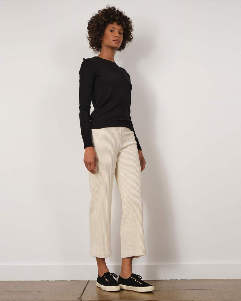 Alex Wide Leg Crop Corduroy Pant | Off White