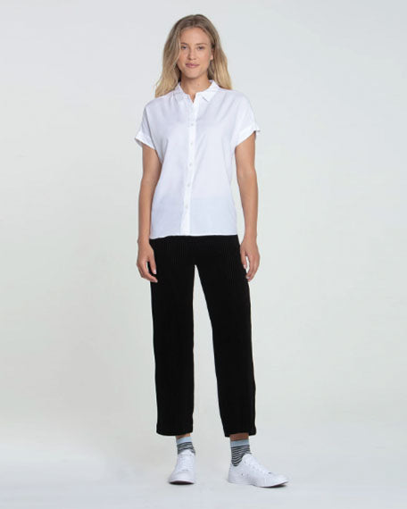 Alex Wide Leg Crop Corduroy Pant | Black