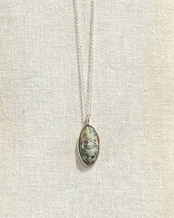 Jasper Scarab Bezel on 14k Gold Chain