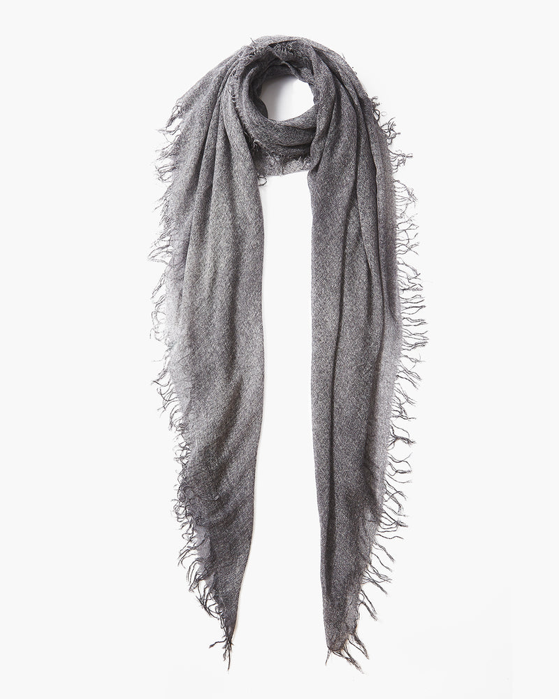 Black Textured Cashmere & Silk Scarf