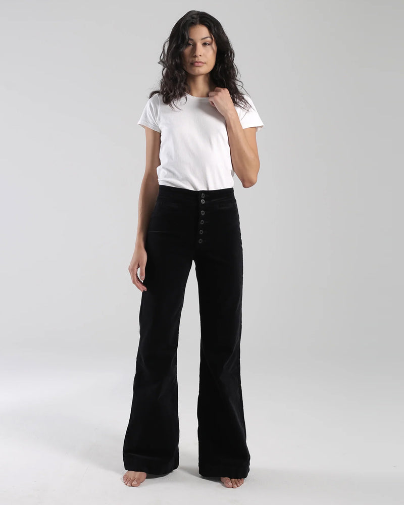 Brighton Wide Leg Velvet | Black