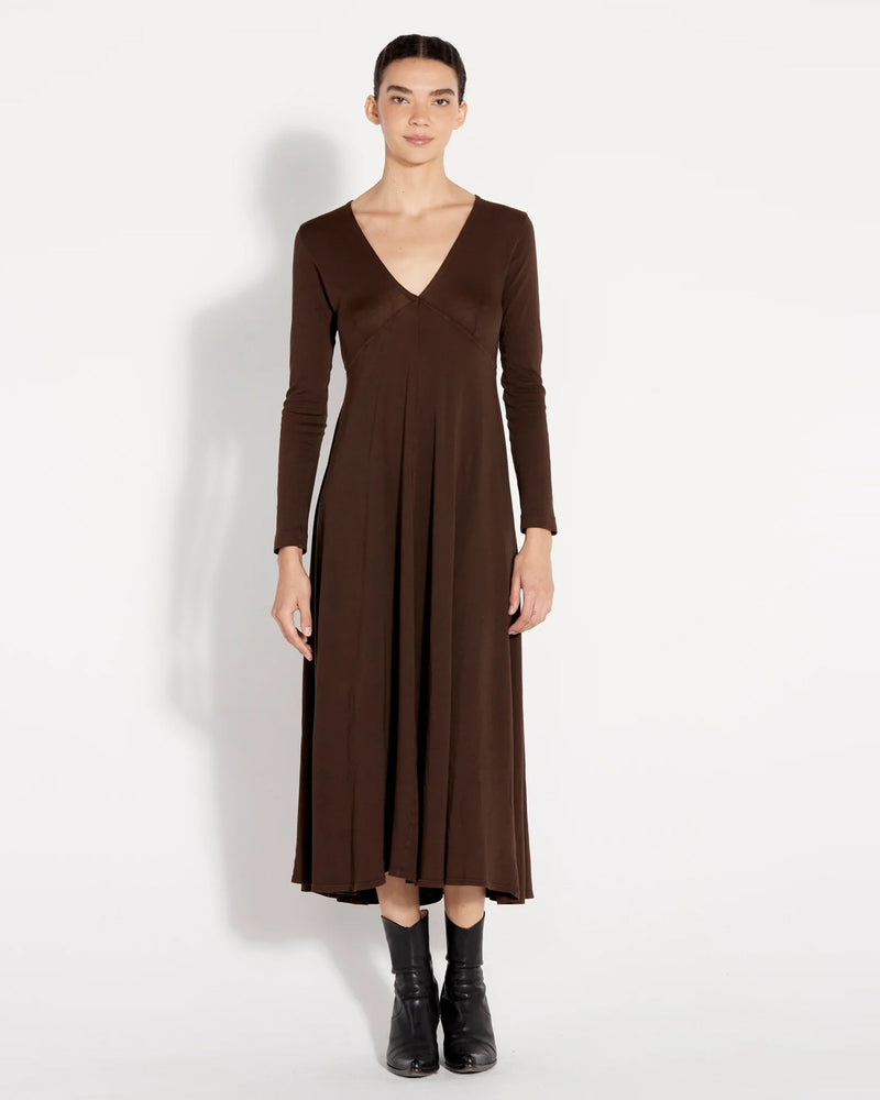 Dark Brown Classic Jersey Natalie Dress