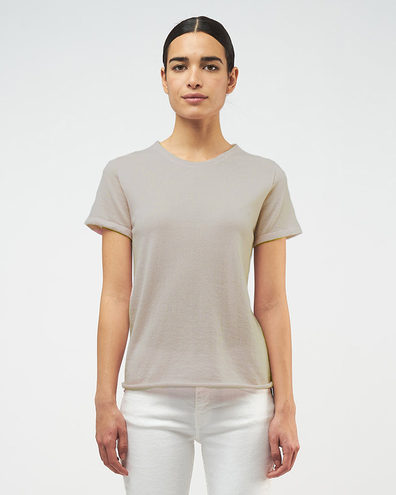 Short Sleeve Cashmere Crewneck | Brume Chine