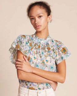 Carla High Neck Blouse | Violet