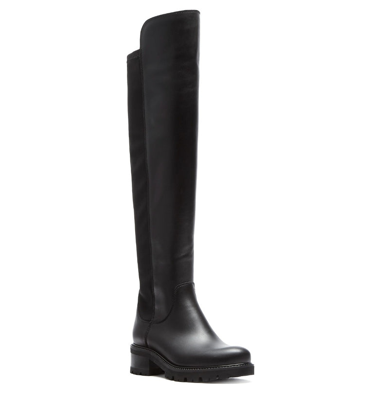 Catherine Leather Over the Knee Boot | Black