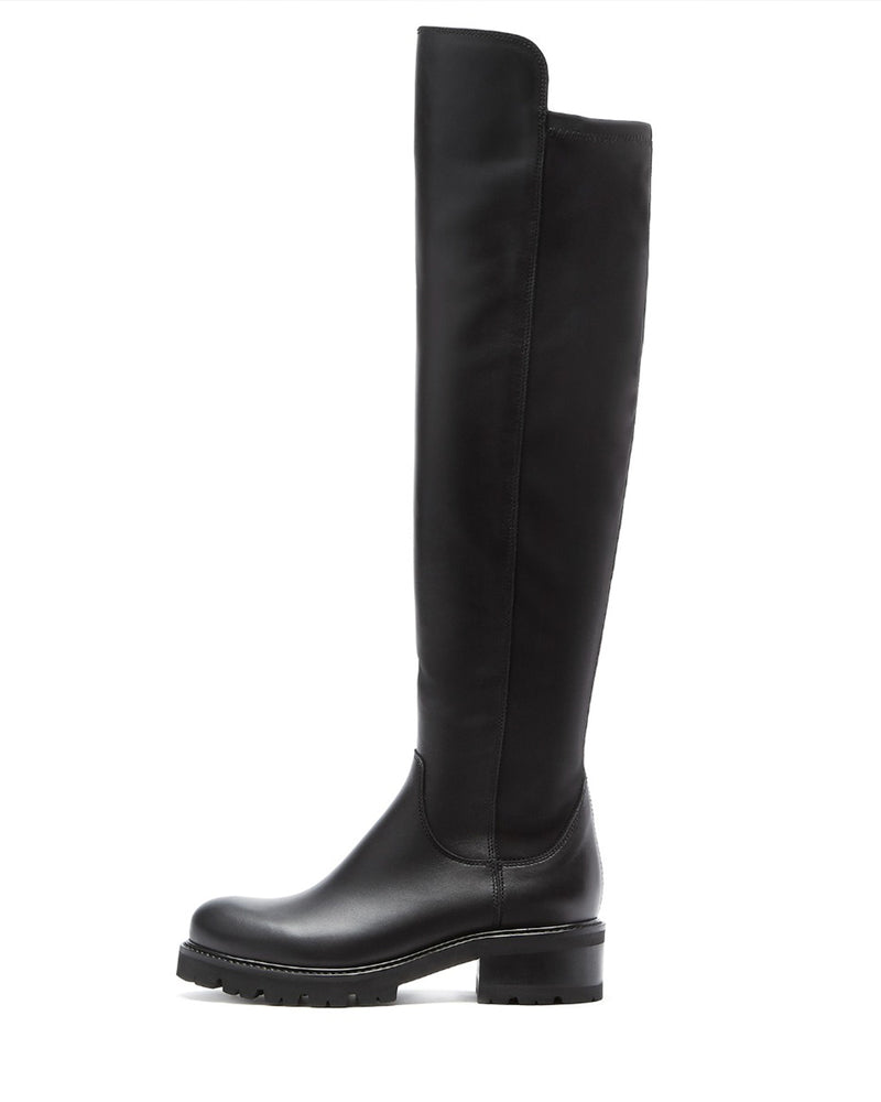 Catherine Leather Over the Knee Boot | Black