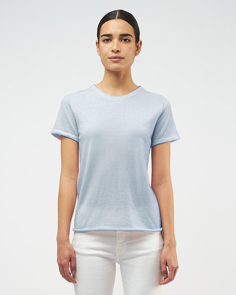 Short Sleeve Cashmere Crewneck | Celeste