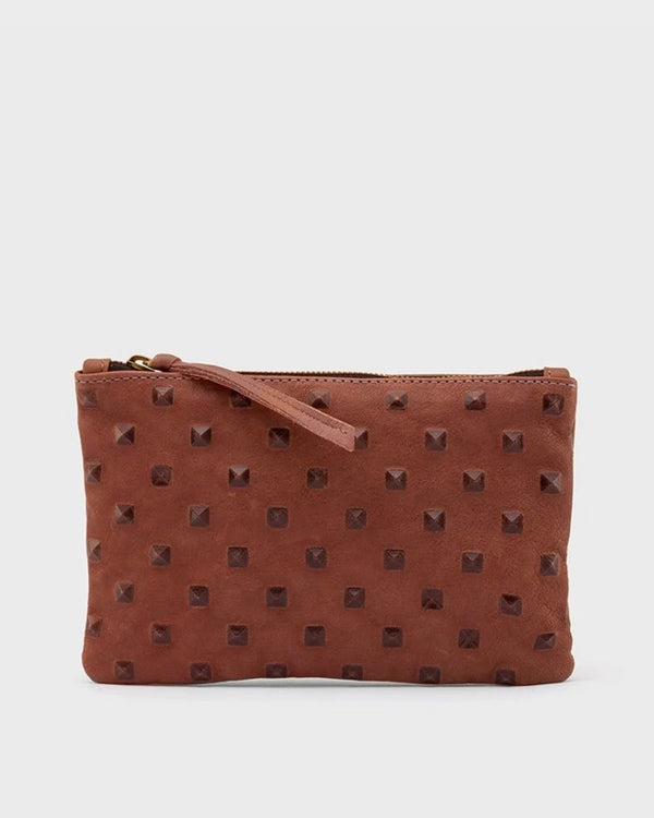 Rebel Mini Clutch | Cognac Stud