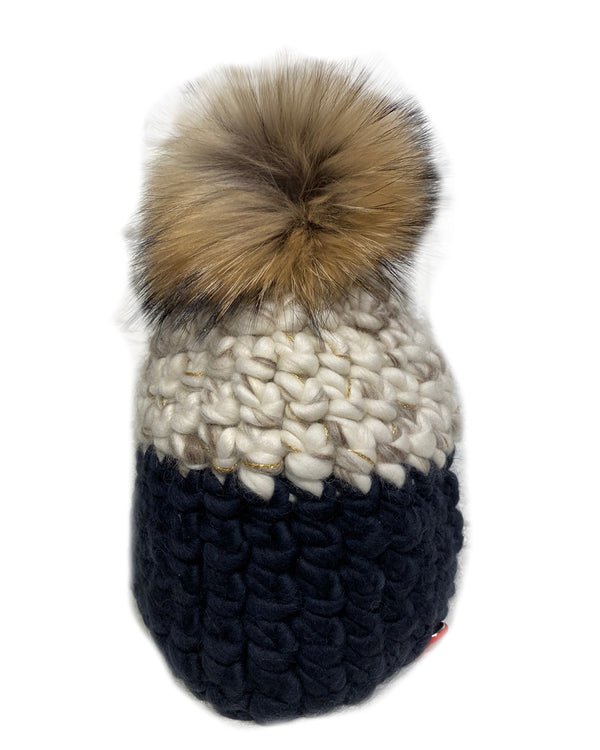 Sparkle Deep Beanie White Marble Blend