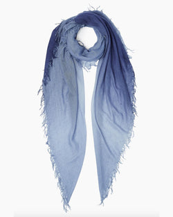 Crown Blue & Tempest Cashmere and Silk Scarf