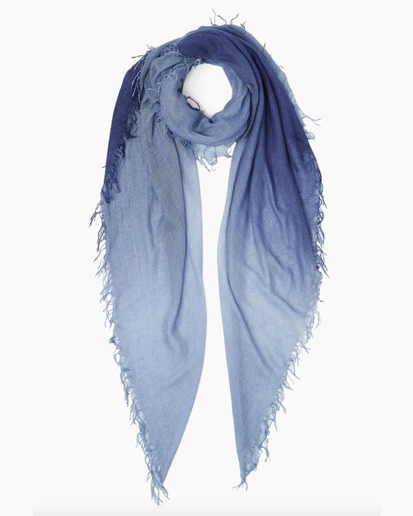 Crown Blue & Tempest Cashmere and Silk Scarf
