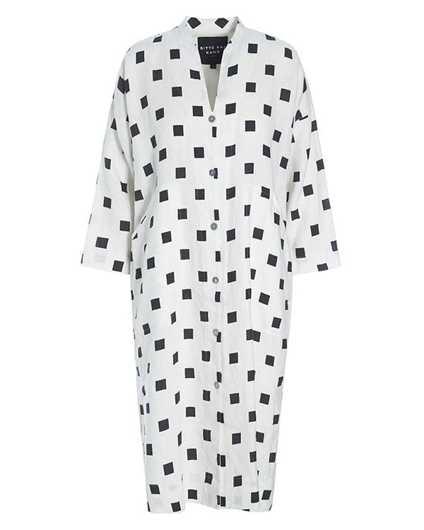 Lily Linen Checkered Tunic Dress | Black & White