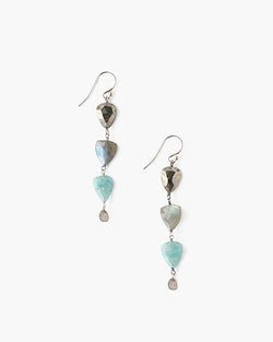 Tiered Amazonite Mix Earrings