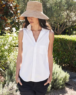 Fiona Woven Button-Up | White