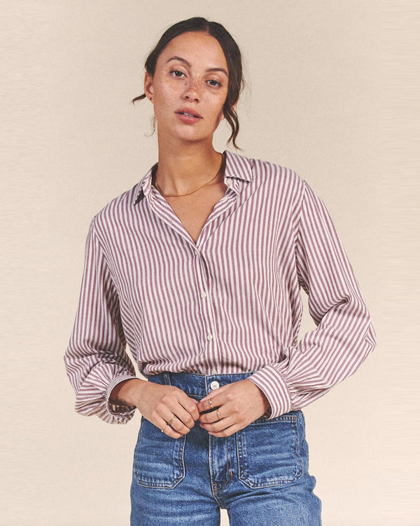 Grace Classic Shirt | Malbec Stripe