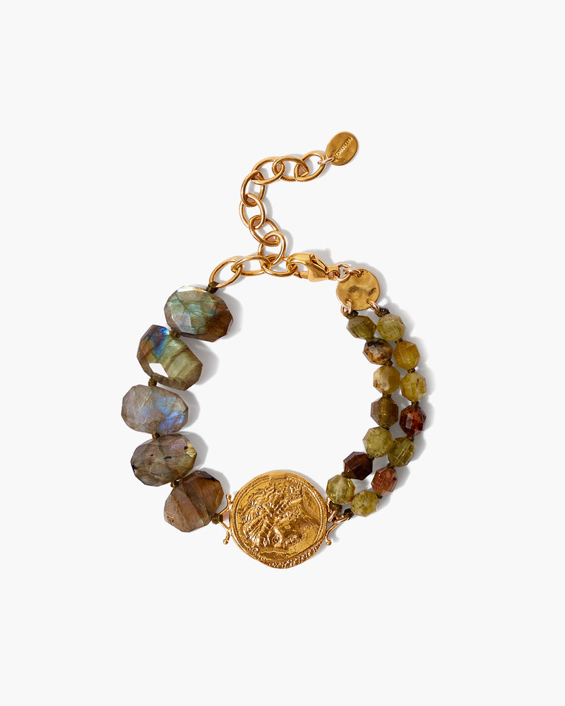 Green Garnet Mix Hypatia Charm Bracelet
