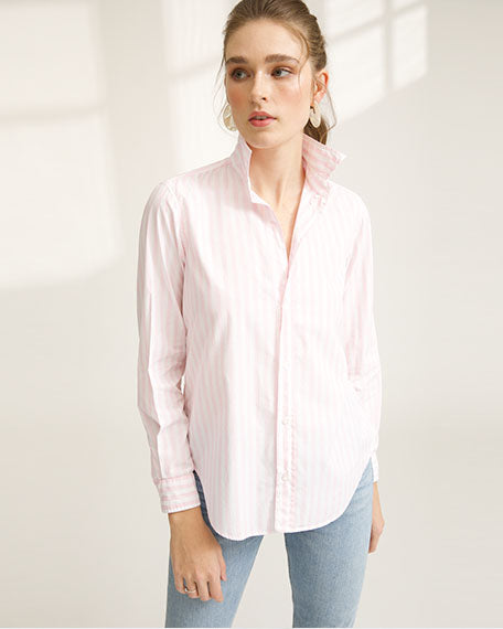 Frank Button Down | Pink & White Stripe