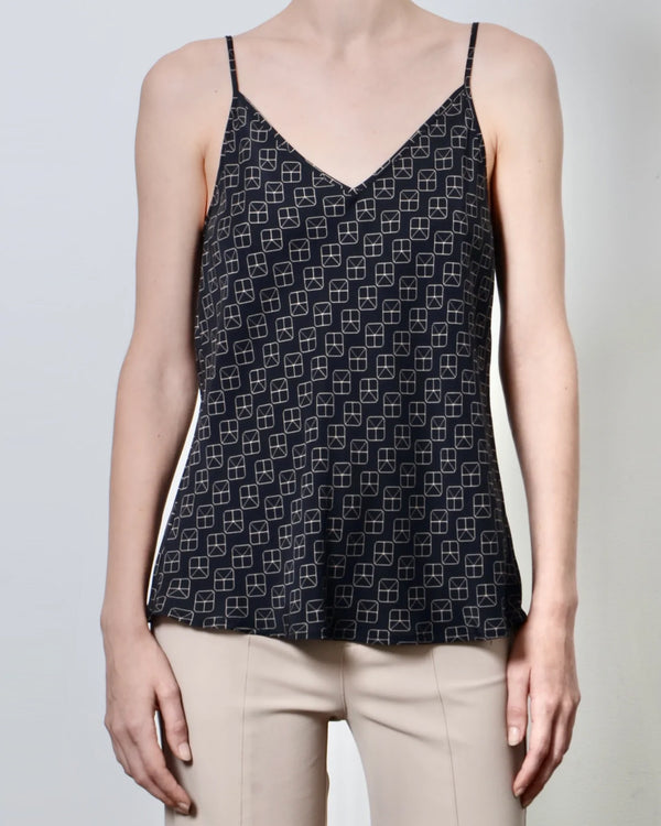 Henrietta Silk Bias Camisole | Mushroom Monogram