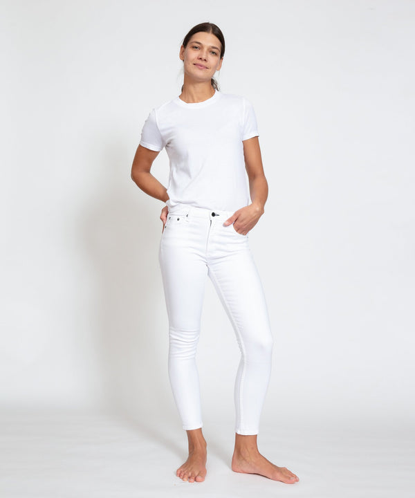 High Rise Crop Jean | White