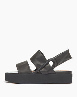 Imna Wedge Sandal | Black – Well Heeled