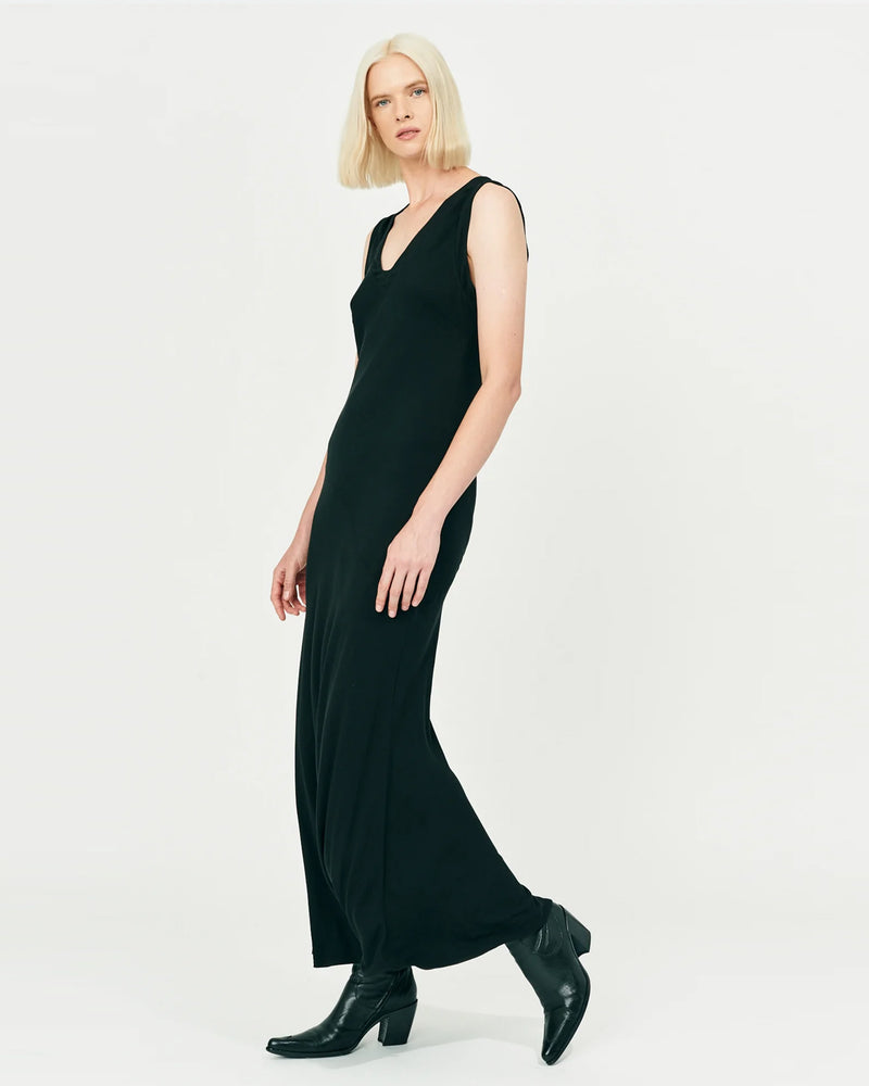 Black Soft Twill Kennedy Dress