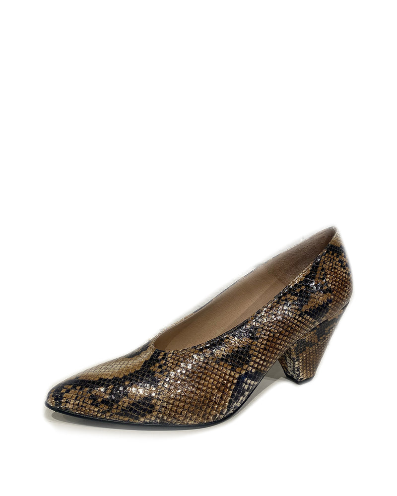 Kylie Snake Skin Heel | Brown