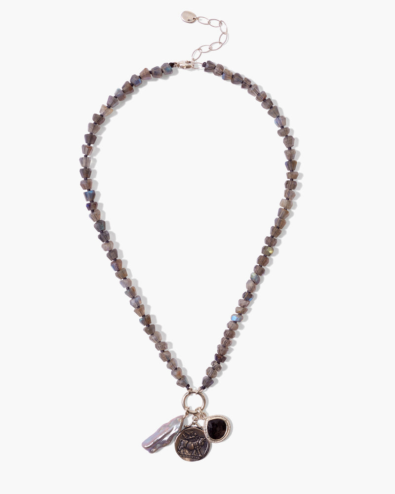 Labradorite Mix and Charms Necklace