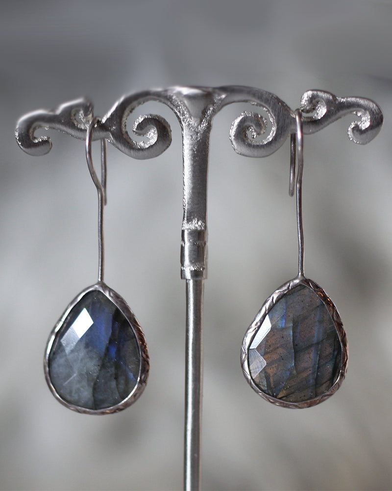 Labradorite Earrings in Sterling Silver