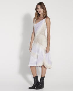Lavender Tie Dye Viscose Linda Midi Dress
