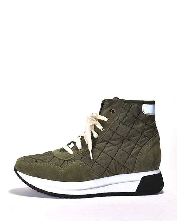 Logan Quilted Sneaker | Khaki