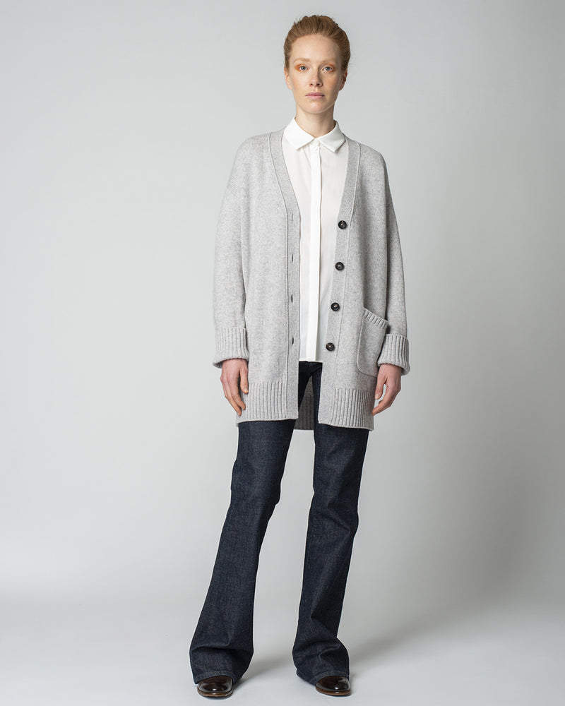 Long Cardigan Light Grey – Well Heeled - Main Image