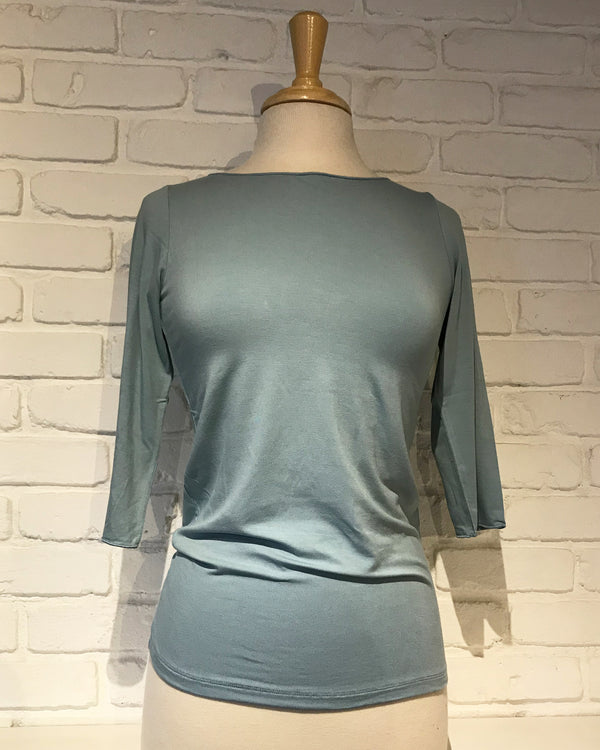 Viscose Elastane 3/4 Sleeve Boatneck