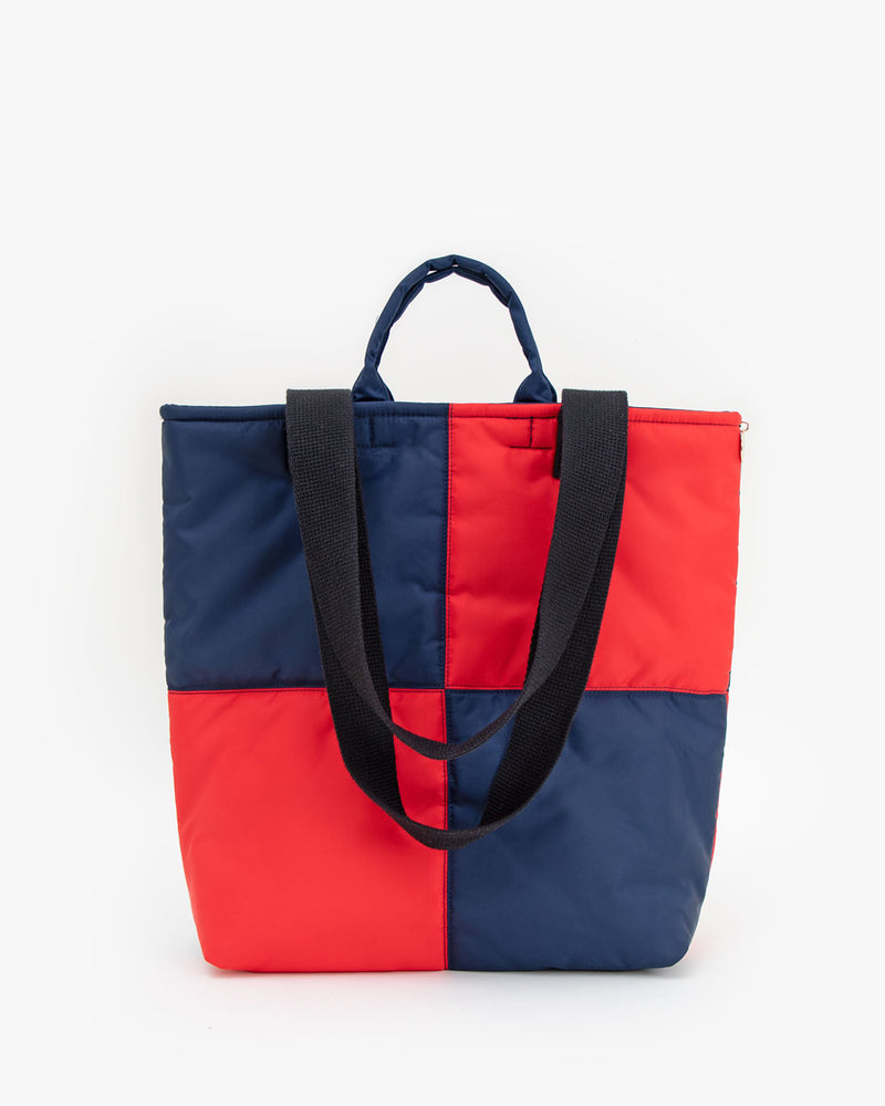 Navy Quilted Puffer Tote