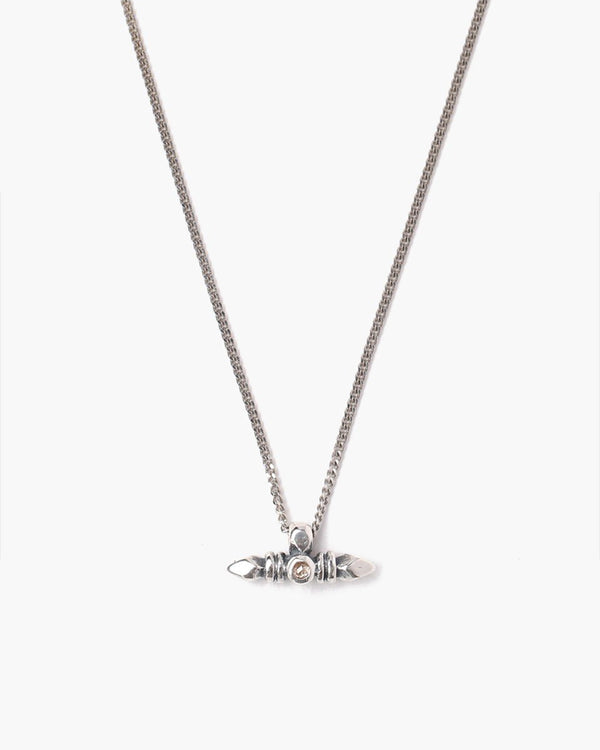 Silver Bullet Necklace With Champagne Diamond