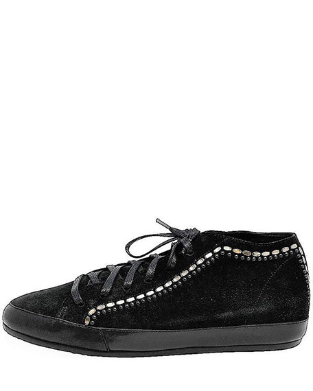 Nix Mid Top Hair Calf Sneaker | Black & Leopard