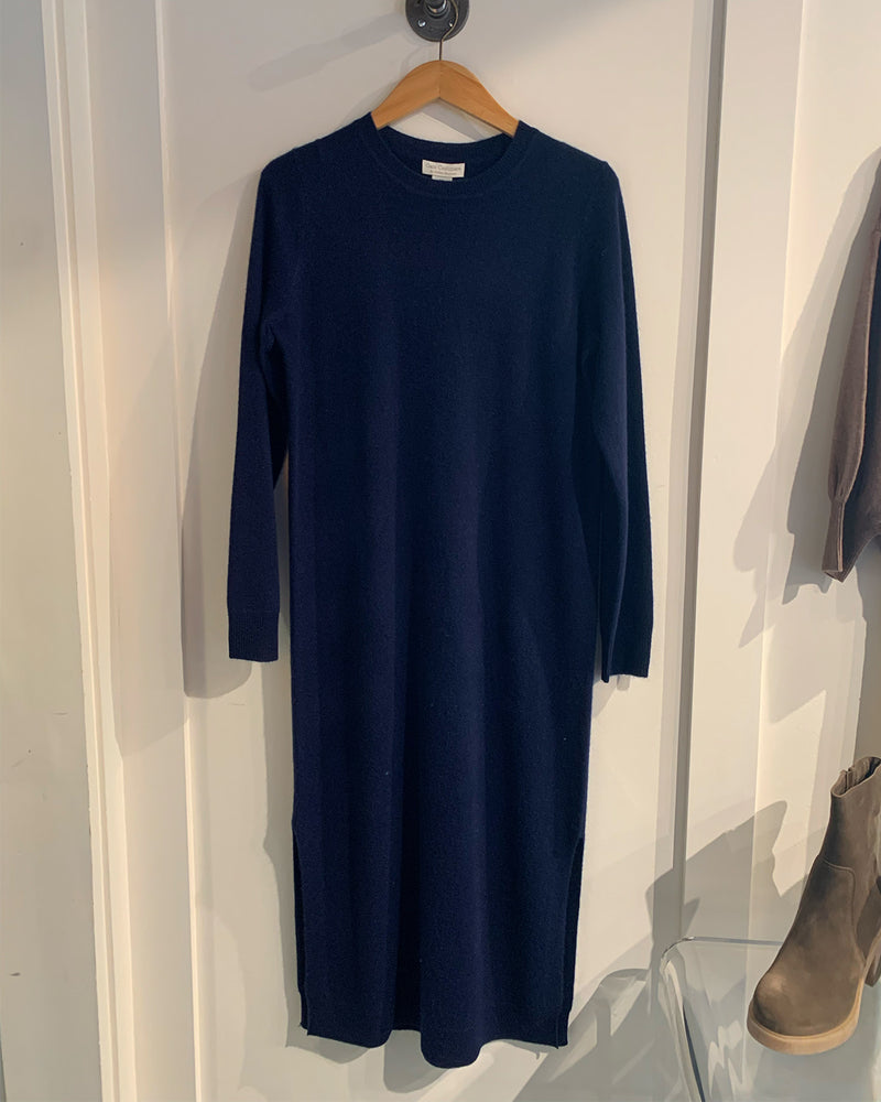navy blue cashmere dress Short Cashmere Dress - LOUISE DRESS - BLEU NUIT