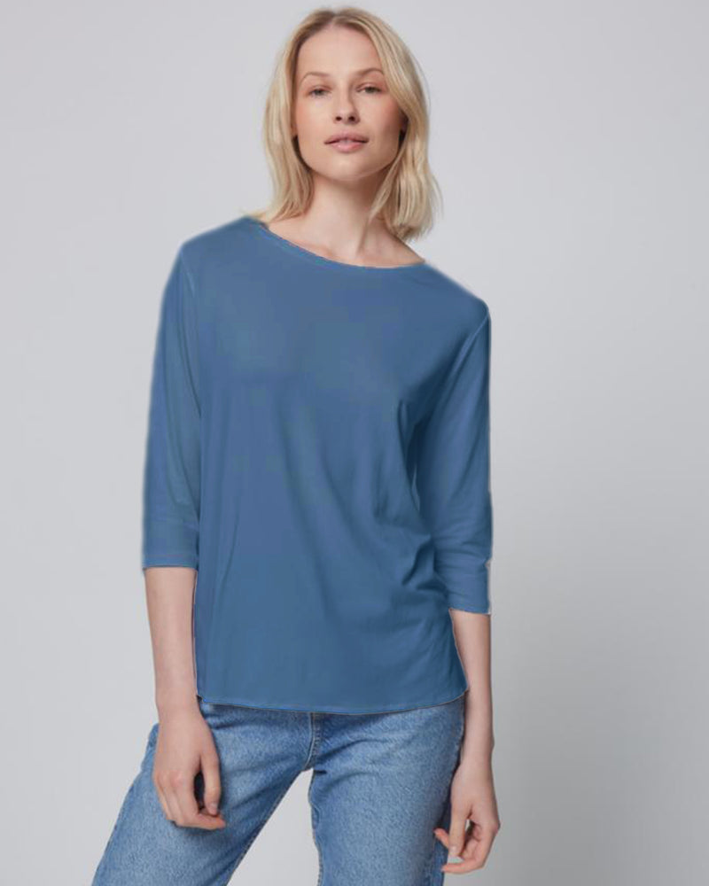 Soft Touch 3/4 Sleeve Relaxed Boatneck | Ocean