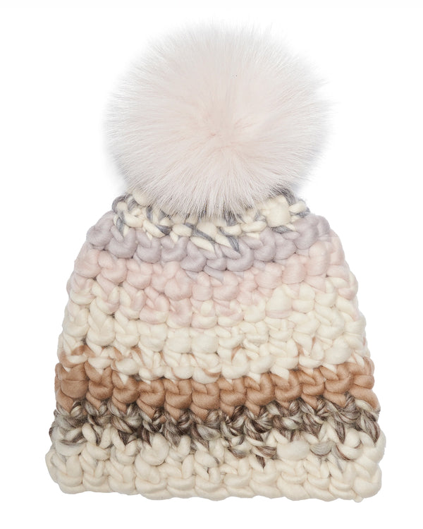 Stripe Deep Beanie Pale