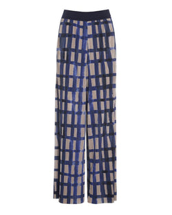Watercolor Pant With Elastic Band | Blue