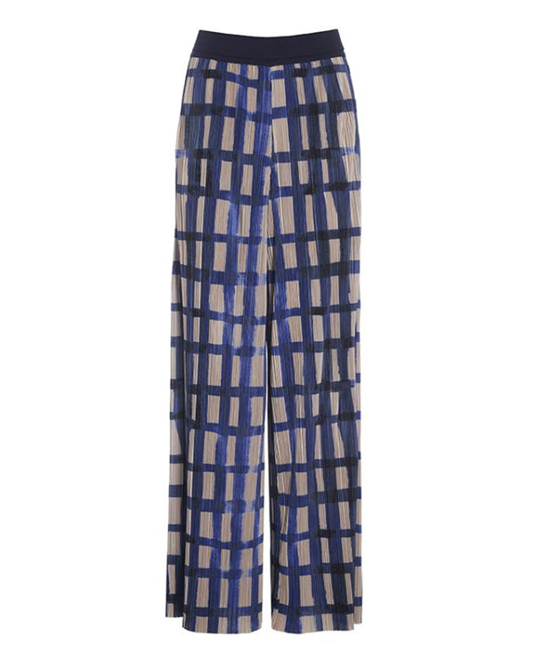 Watercolor Pant With Elastic Band | Blue
